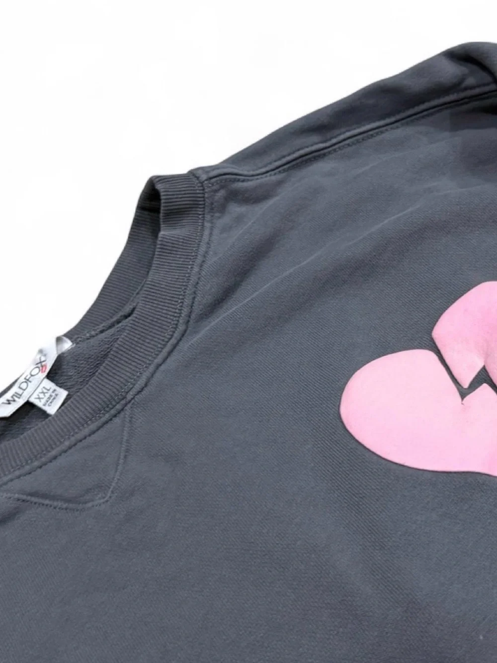 Wildfox Black Crewneck Sweatshirt with Pink Broken Heart Graphic